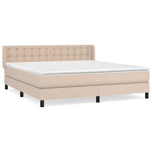Box spring postel s matrací cappuccino 180 x 200 cm umělá kůže - obrázek 2