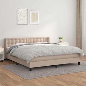 Box spring postel s matrací cappuccino 180 x 200 cm umělá kůže - obrázek 1