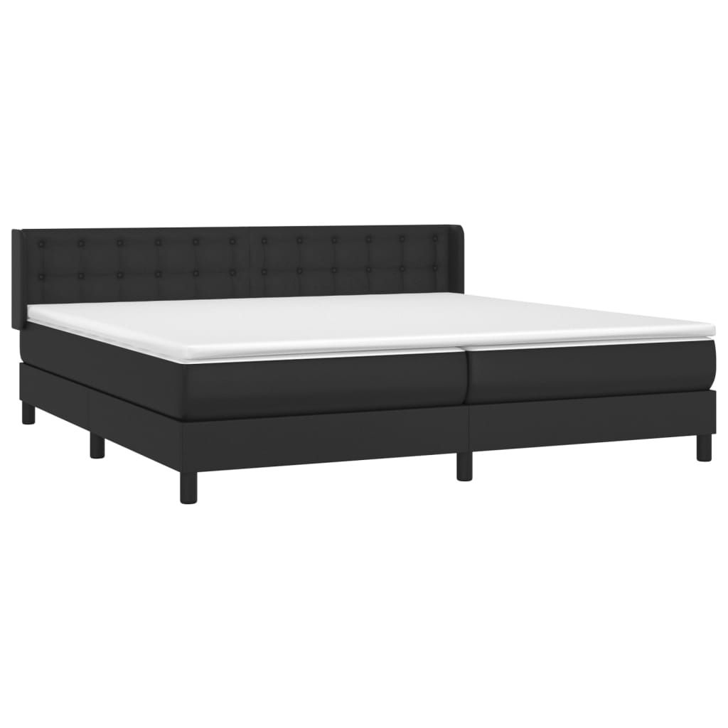 vidaXL Boxspring met matras kunstleer zwart 200x200 cm afbeelding