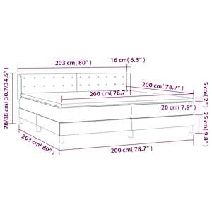 Box spring postel s matrací bílá 200x200 cm umělá kůže - obrázek 7