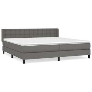 Box spring postel s matrací šedá 200x200 cm umělá kůže - obrázek 2