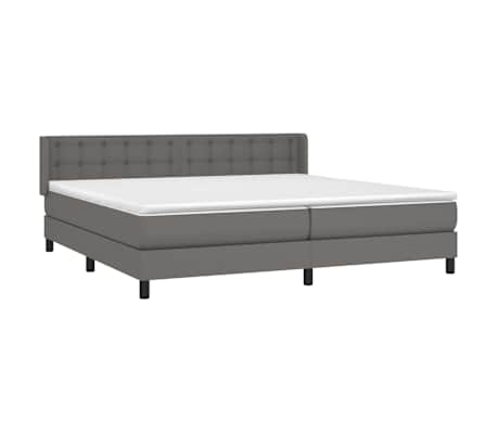 vidaXL Rams&auml;ng med madrass gr&aring; 200x200 cm konstl&auml;der
