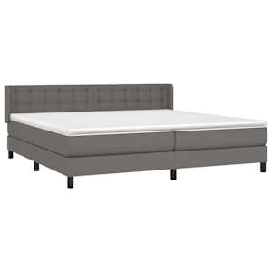 vidaXL Rams&auml;ng med madrass gr&aring; 200x200 cm konstl&auml;der
