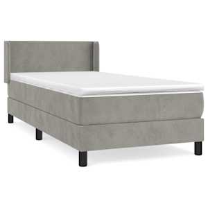 Box spring postel s matrací světle šedá 80 x 200 cm samet - obrázek 2