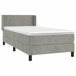 Box spring postel s matrací světle šedá 80 x 200 cm samet - obrázek 3