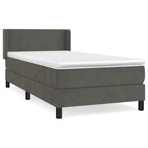 Box spring postel s matrací tmavě šedá 80 x 200 cm samet - obrázek 2