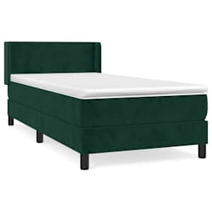 Box spring postel s matrací tmavě zelená 80 x 200 cm samet - obrázek 2