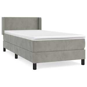 Box spring postel s matrací světle šedá 100x200 cm samet - obrázek 2