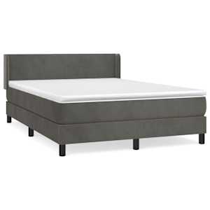 Box spring postel s matrací tmavě šedá 140x200 cm samet - obrázek 2
