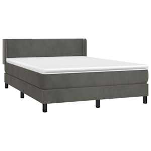 Box spring postel s matrací tmavě šedá 140x200 cm samet - obrázek 3