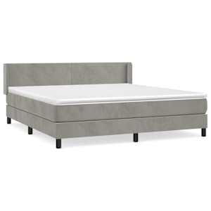 Box spring postel s matrací světle šedá 160x200 cm samet - obrázek 2