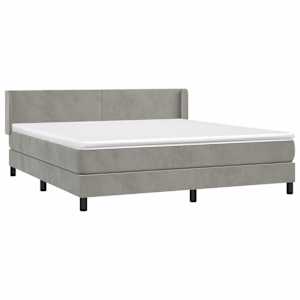 Box spring postel s matrací světle šedá 160x200 cm samet - obrázek 3