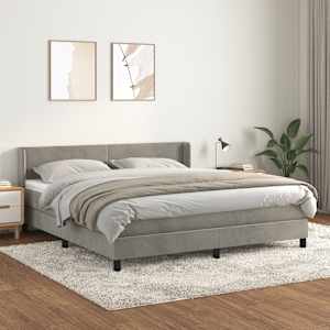 Box spring postel s matrací světle šedá 160x200 cm samet - obrázek 1