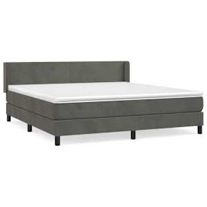 Box spring postel s matrací tmavě šedá 160x200 cm samet - obrázek 2