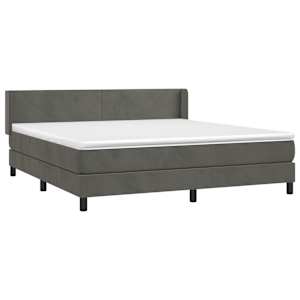 Box spring postel s matrací tmavě šedá 160x200 cm samet - obrázek 3