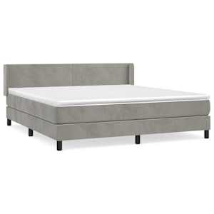 Box spring postel s matrací světle šedá 180x200 cm samet - obrázek 2