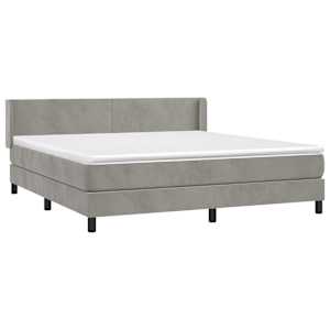 Box spring postel s matrací světle šedá 180x200 cm samet - obrázek 3