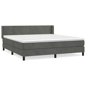 Box spring postel s matrací tmavě šedá 180x200 cm samet - obrázek 2