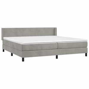 Box spring postel s matrací světle šedá 200x200 cm samet - obrázek 3