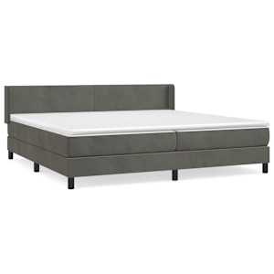 Box spring postel s matrací tmavě šedá 200x200 cm samet - obrázek 2
