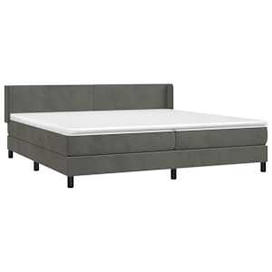 Box spring postel s matrací tmavě šedá 200x200 cm samet - obrázek 3