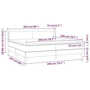 Box spring postel s matrací tmavě modrá 200x200 cm samet - obrázek 8