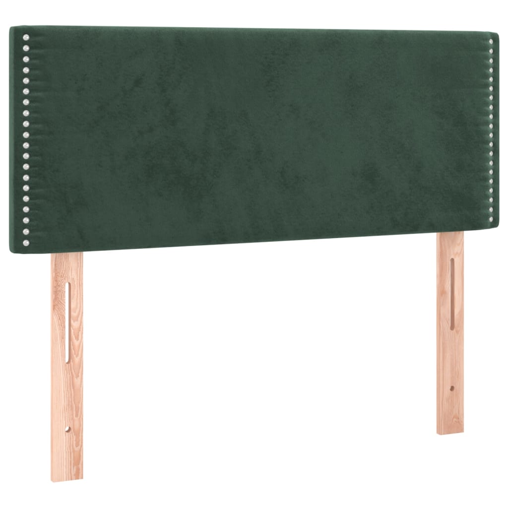 Box spring postelja z vzmetnico temno zelen 90x190 cm žamet