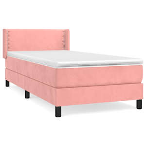 Box spring postel s matrací růžová 100x200 cm samet - obrázek 2