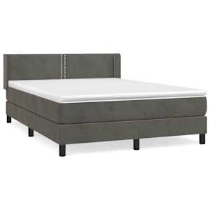 Box spring postel s matrací tmavě šedá 140x200 cm samet - obrázek 2