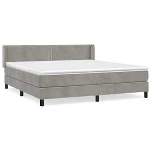 Box spring postel s matrací světle šedá 160x200 cm samet - obrázek 2