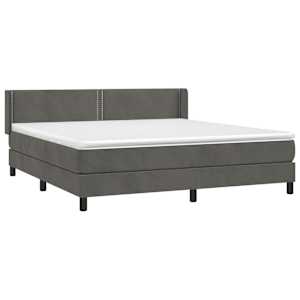 Box spring postel s matrací tmavě šedá 160x200 cm samet - obrázek 3