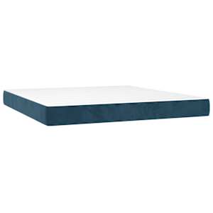 Box spring postel s matrací tmavě modrá 160x200 cm samet - obrázek 5