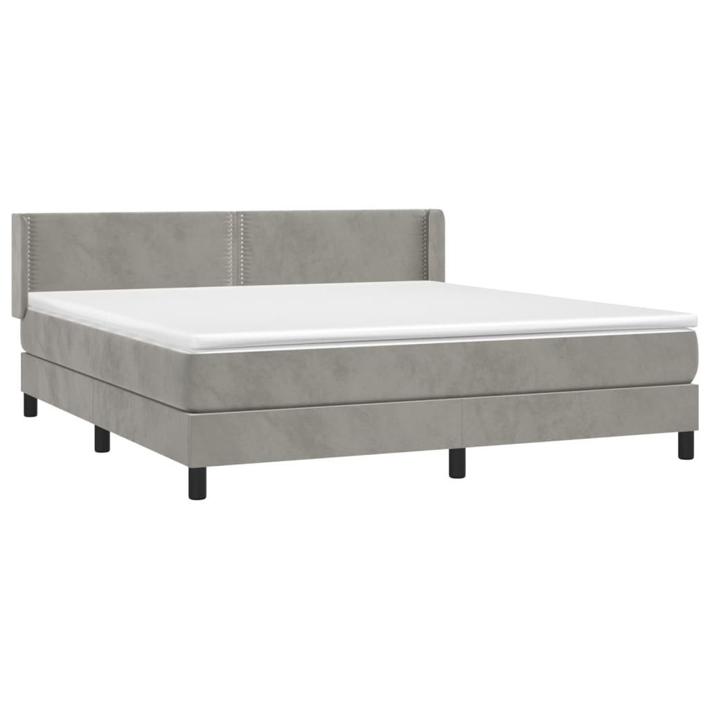 Thumbnail - vidaXL Boxspringbett mit Matratze Hellgrau 180x200 cm Samt