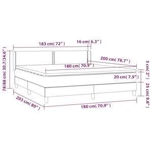 Box spring postel s matrací černá 180x200 cm samet - obrázek 7
