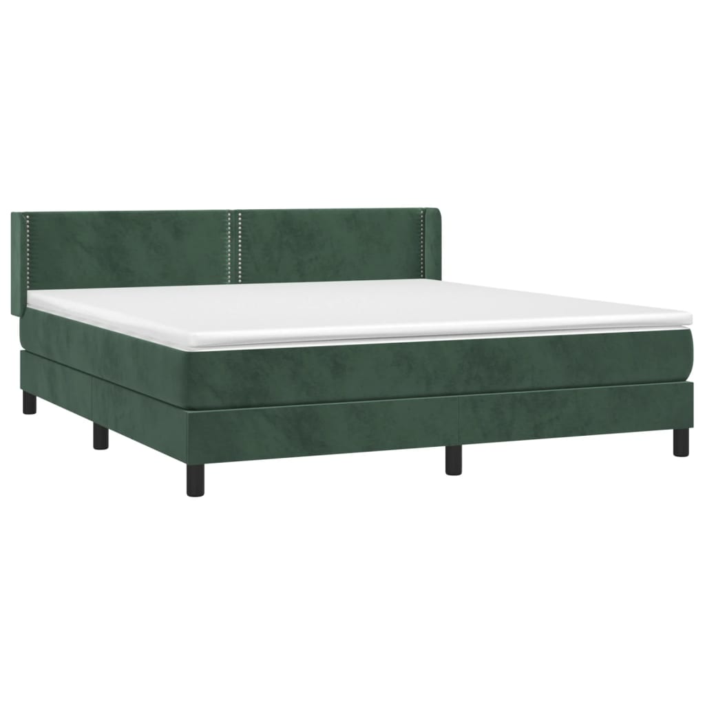 Thumbnail - vidaXL Boxspringbett mit Matratze Dunkelgrün 180x200 cm Samt