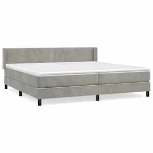 Box spring postel s matrací světle šedá 200x200 cm samet - obrázek 2