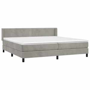 Box spring postel s matrací světle šedá 200x200 cm samet - obrázek 3