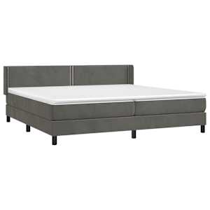 Box spring postel s matrací tmavě šedá 200x200 cm samet - obrázek 3