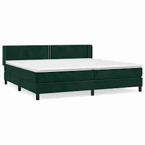 Box spring postel s matrací tmavě zelená 200x200 cm samet - obrázek 2