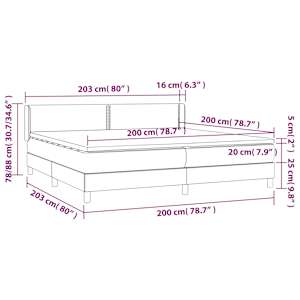 Box spring postel s matrací tmavě modrá 200x200 cm samet - obrázek 8