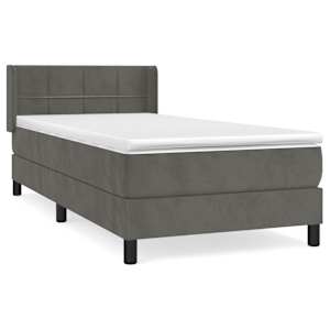 Box spring postel s matrací tmavě šedá 80 x 200 cm samet - obrázek 2