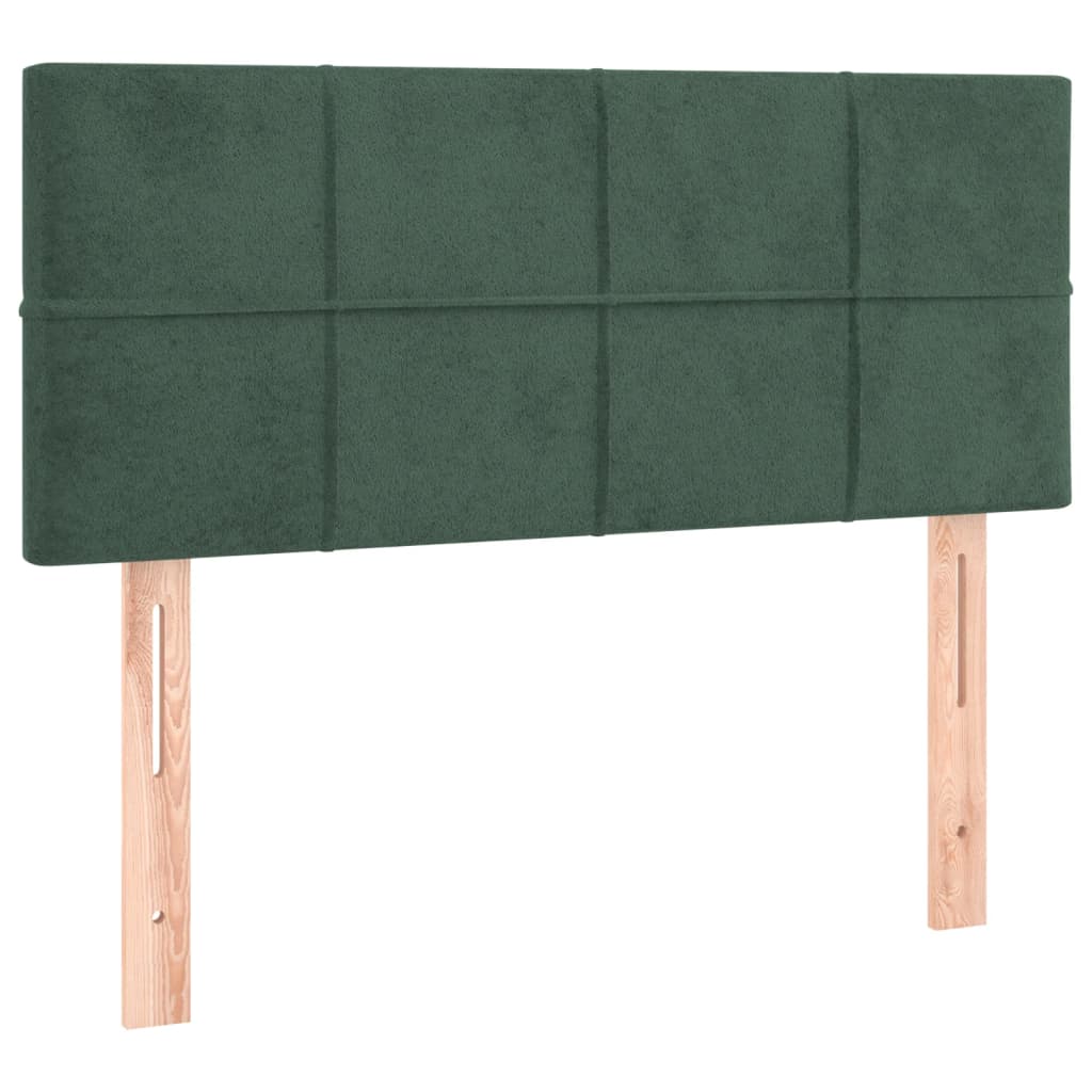 Pat box spring cu saltea, verde închis, 90x200 cm, catifea