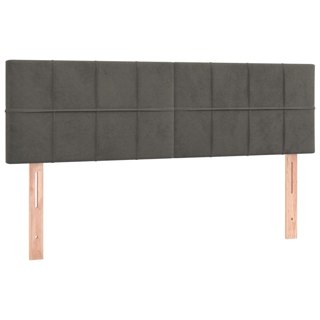 Box spring posteljni z vzmetnico temno siv 140x190 cm žamet