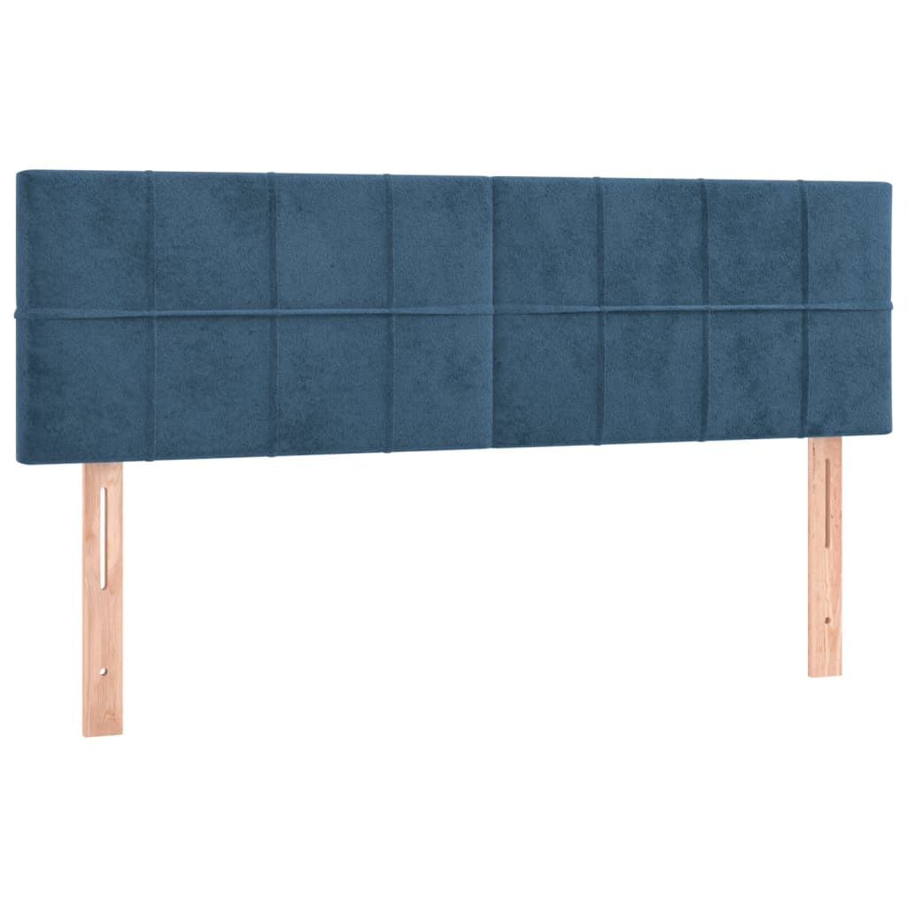 Box spring postel s matrací tmavě modrá 140x190 cm samet