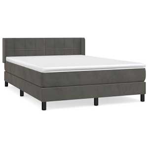 Box spring postel s matrací tmavě šedá 140x200 cm samet - obrázek 2