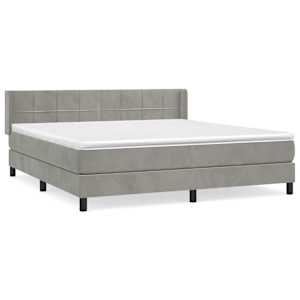 Box spring postel s matrací světle šedá 160x200 cm samet - obrázek 3