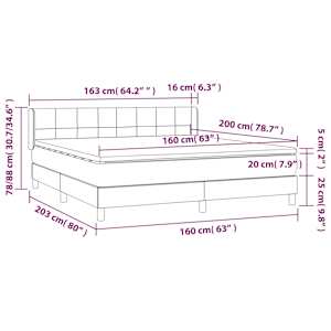 Box spring postel s matrací tmavě zelená 160x200 cm samet - obrázek 8