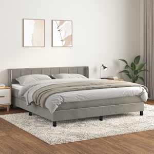 Box spring postel s matrací světle šedá 180x200 cm samet - obrázek 1