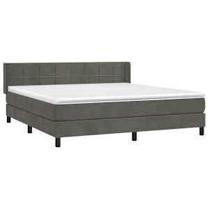 Box spring postel s matrací tmavě šedá 180x200 cm samet - obrázek 3