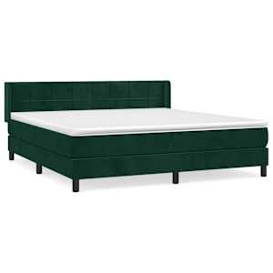 Box spring postel s matrací tmavě zelená 180x200 cm samet - obrázek 2